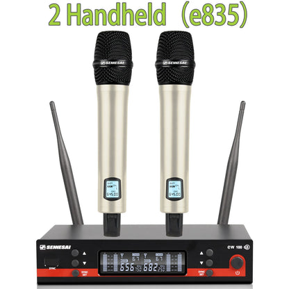 SENNESAI Ew100g3 Professional Dual Wireless Microphone Stage Performance 2 Channels 600-699MHz UHF Karaoke Metal Handheld