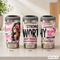 COOL Woman Motivational Vacuum Flasks 4-in-1 Stainless Steel Can Cooler Insulated Beer Soda Coffee Holder Dual Lids Fits 12oz