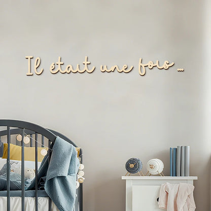 Once Upon A Time Sign Wooden Wall Sticker Wood Wall Stickers Wall Decor Wood Lettering for Reading Nook or Room Decoration