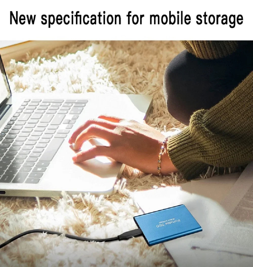 Large Capacity External SSD 2TB/4TB/128TB Type-C USB3.2 Portable Solid Disk Fast Transfer for Mac Desktop PC