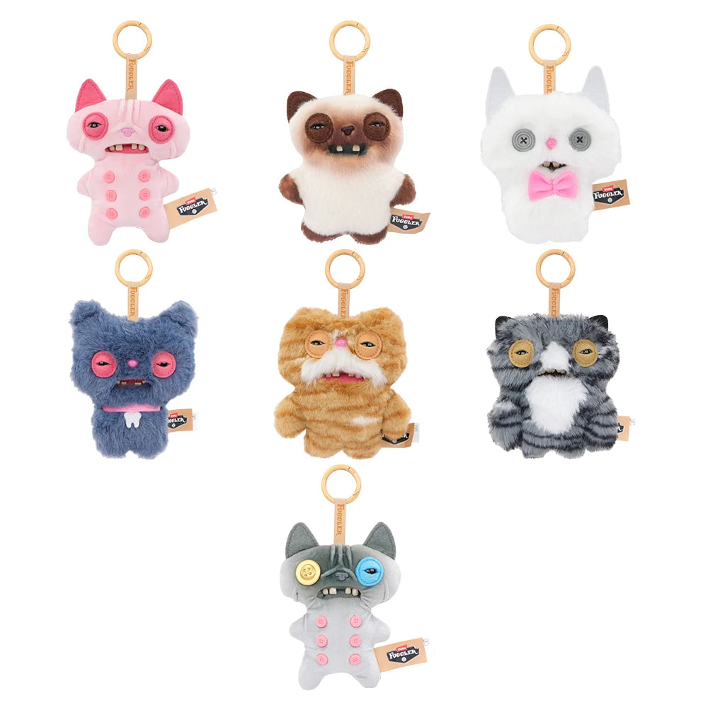 Fuggler Alley Cats Care-Bears Fugg Plush Toys Nuggets Keychain Funny Ugly Tooth Monster Bag Charm Dolls Backpack Decor Bagged