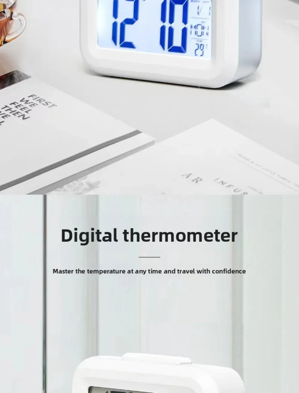 Digital Led Clock Household Bedside Battery Powered Multi-function Alarm Clock Desk Things for the Room Table Clocks Home Decor