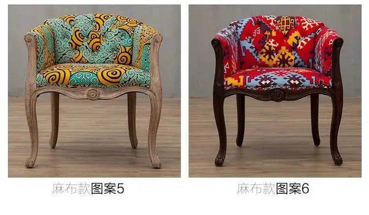 Leisure Sofa Chair, Solid Wood Antique Dining Chair, European Hotel Dining Chair, Living Room Leisure Sofa,Support Customization