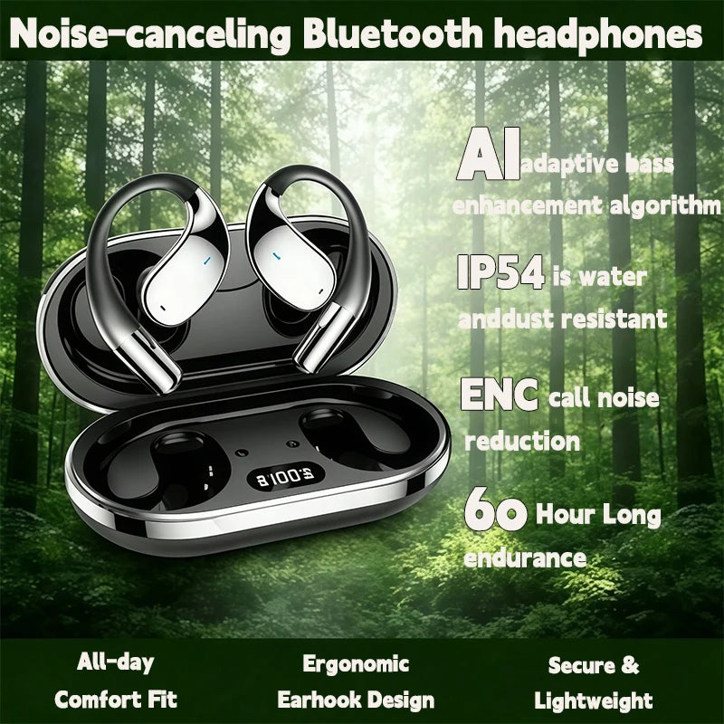 2026AI Smart Translation Headphones Sports Bluetooth Wireless Earbuds - Real-Time 144-Language Translator with Free Lifetime App