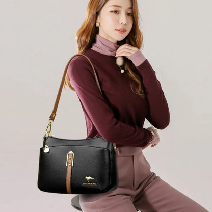 Brand Design Three Layers Fashion Shoulder Messenger Bags Luxury Soft Leather Crossbody Sac Quality Small Handbags and Purses