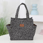 New floral print thickened fabric handbag, lunch bag, portable lunch box storage bag, zipper design, multifunctional tote