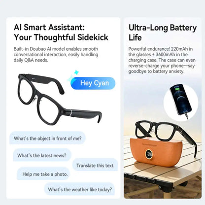 2026New AI Smart Glasses Minimalist Premium Bluetooth Calling Real-time Translation/4K Video Ultra-light TR90 Compatible Eyewear