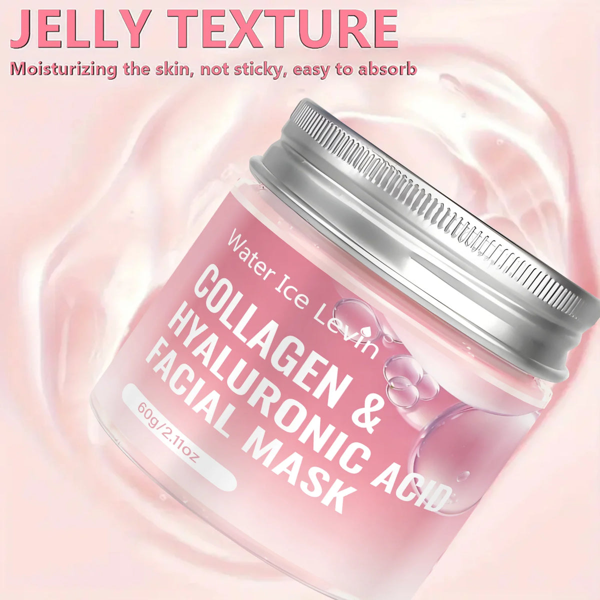 Collagen & Hyaluronic Acid Facial Mask with Niacinamide, Moisturizing Firming Anti Aging Face Mask 60g