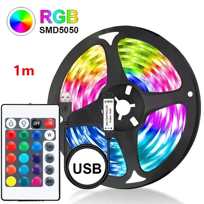 RGB Ambient Light Strip USB 5V LED 5050 Music Sync Flexible Tape Smart Home Lights Remote APP Control for Room TV DIY Decoration