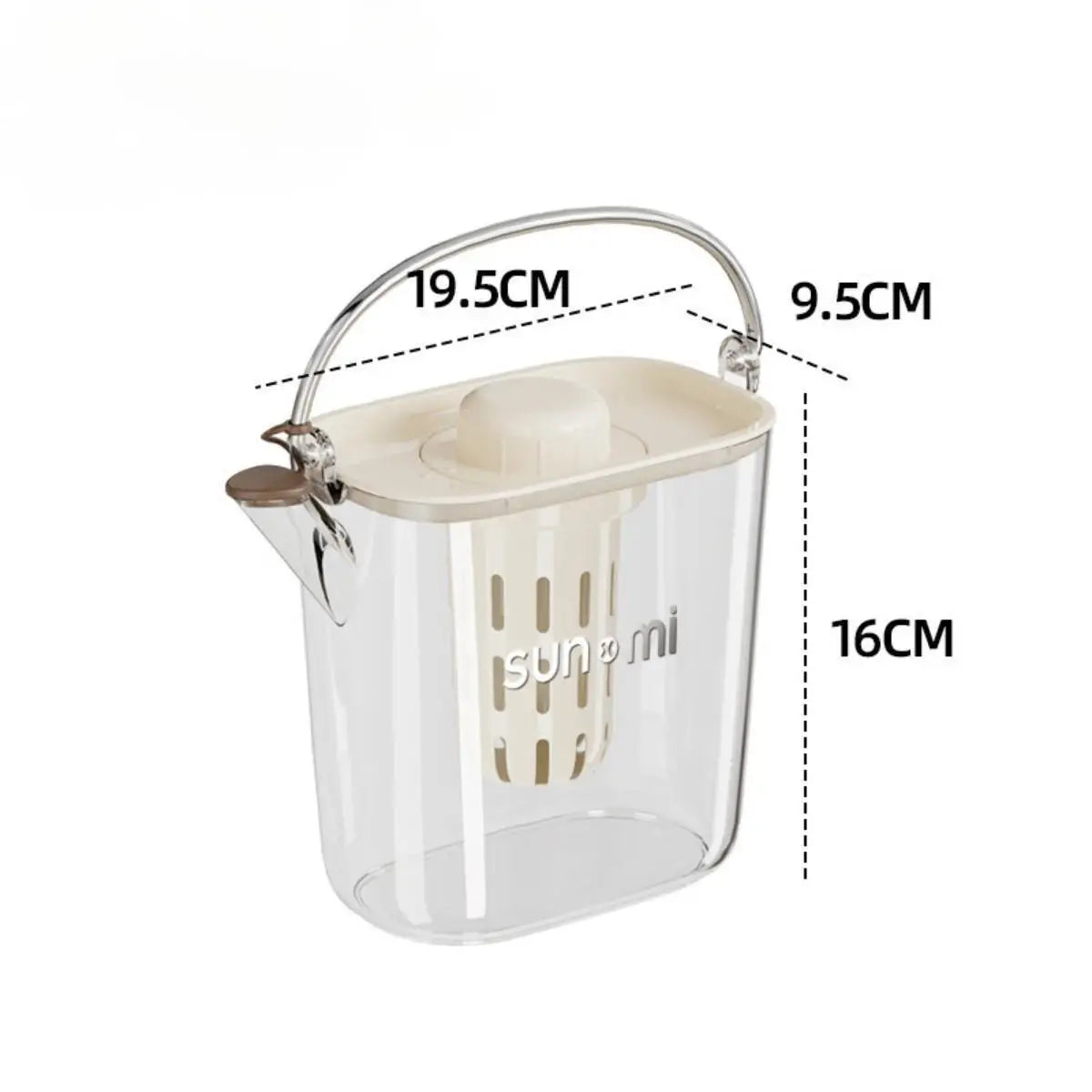 Beverage Dispenser 1200ml Teapot with Spigot Juice Water Pitcher Manual Cold Kettle for Lemonade Fridge Camping Garden Kitchen