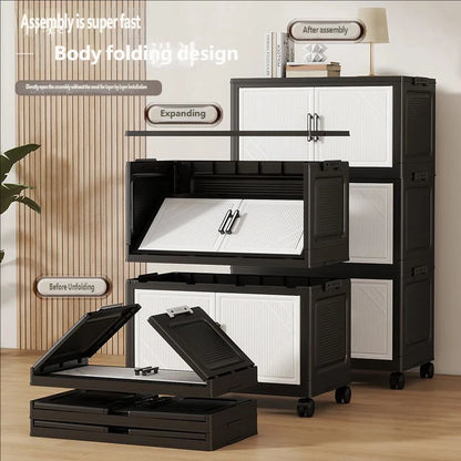 Thickened Multi-layer Storage Cabinet Home Living Room Mobile Organizer for Snacks Toys Miscellaneous Items Storage Cupboard
