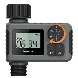 INSOMA Automatic Water Timer Intelligent Irrigation Watering System LCD Display IPX5 Sprinkler Timer Garden Programmer Equipment