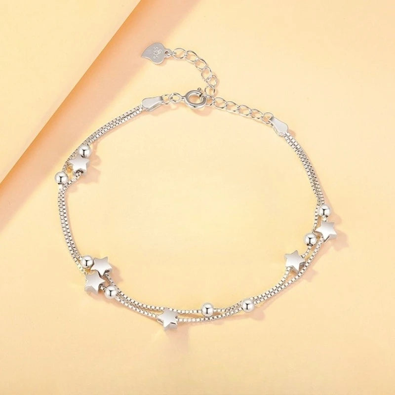 925 Sterling Silver Ball Necklace Bracelet Set for Woman Luxury Original Multi Layer Beads Jewelry Set Party Exquisite Jewelry