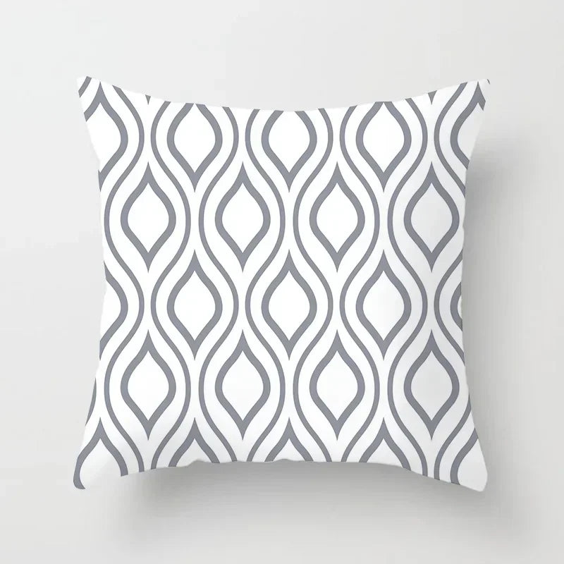 European Gray Pillowcase Geometric Pillow Cover Sofa Cushion Cover Garden Throw Pillows Hotel Outdoor Cushions car Chair 45X45cm