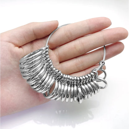 4 Scale Ring Sizer Gauge US/EU/HK/JP Aluminum Alloy Finger Measuring Tool for Jewelry Making Men and Women