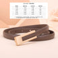 Ladies fashion cowhide leather belt; thin waist belt; versatile decoration; slimming dress; suit accessory; belt for women