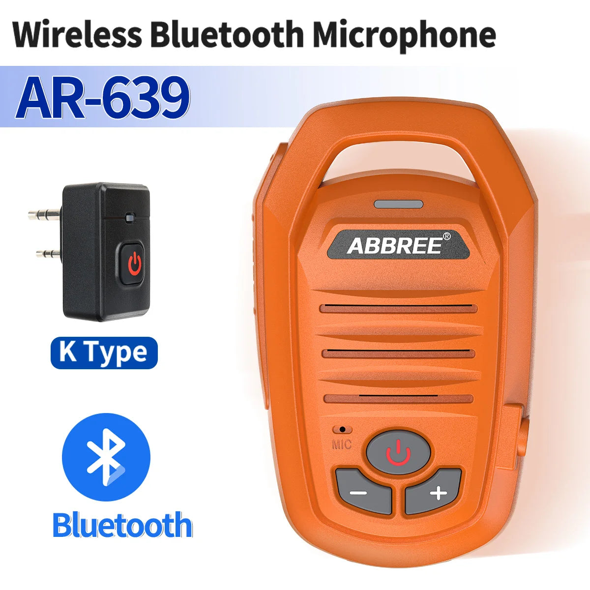 ABBREE Wireless Bluetooth Speaker Microphone Handheld Mic For Baofeng UV-28 UV-21 PRO UV-32 Quansheng UV-K6 TK11 Walkie Talkie