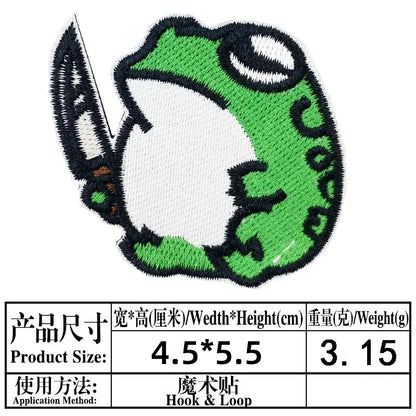 Cartoon Animal Duck with Knife Morale Badge Missile FAFO Embroidery Hook and Loop Patches Tactical Backpack Jacket Sticker