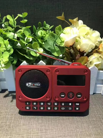 Mini Portable FM Radio Multifunctional Radios Bluetooth Speaker Recorder with LED Display Folder Switching TF Card U Disk Play