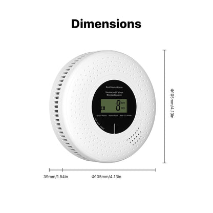 MOES Tuya ZigBee Smoke and Carbon Monoxide Detector 2-in-1 Smart CO Gas Alarm 85dB Siren Home Security App Remote Monitor Sensor