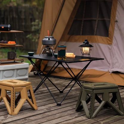 Black Aluminium Alloy Folding Camping Table Desk - Lightweight Rolling 3 Size Options Available