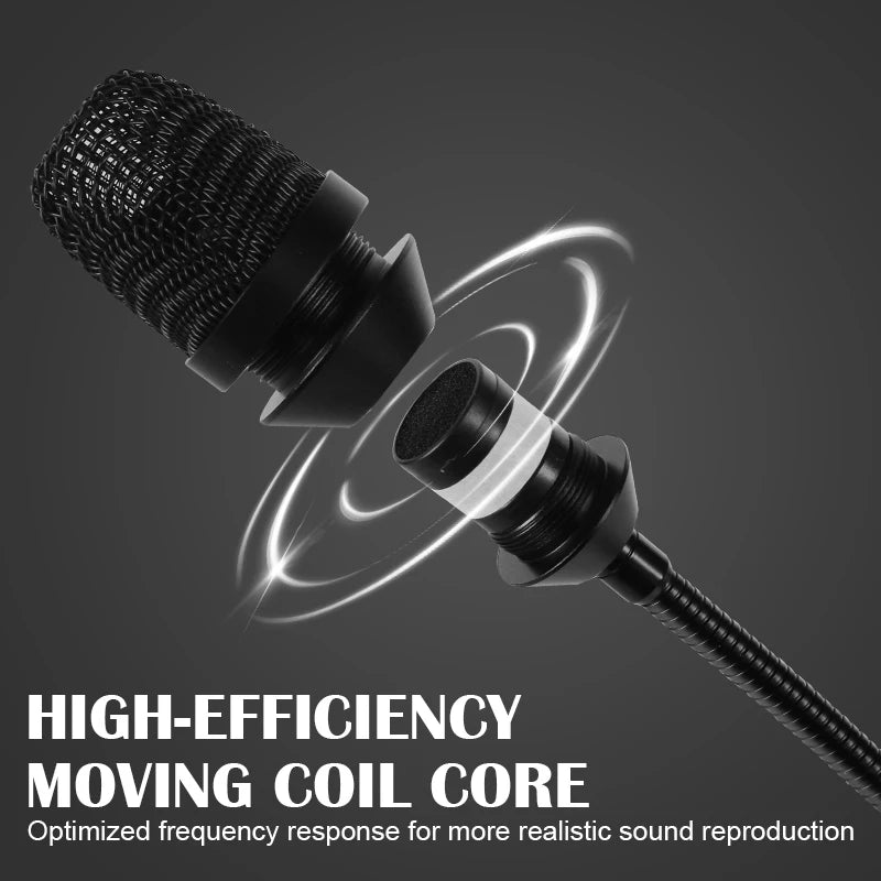 Professional Dynamic Gooseneck Microphone with XLR Connector, Metal DJ Mic, Adjustable Flexible Stand, No Battery Required, Micr