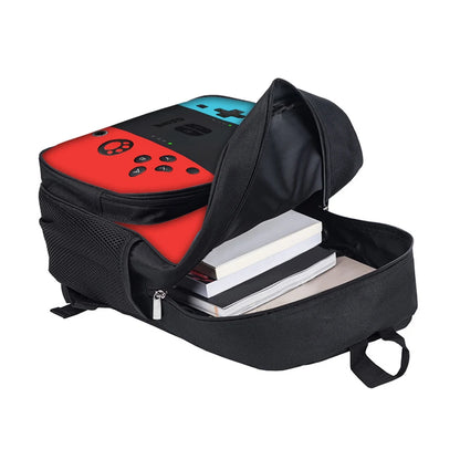 Casual Commute Games Console Circular Front Pocket Backpack For Boys/Girls Best Gifts 2D Flat Cartoon School Bag For Children