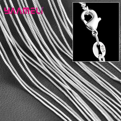 Authentic 5PCS Solid 925 Sterling Silver Jewelry Chains Necklace with Lobster Clasps fit Men Women Pendant 18 Designs 16-30 Inch
