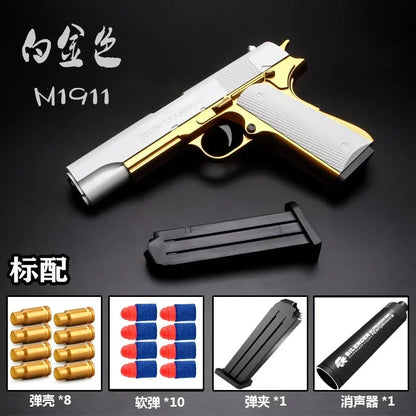2025 gift shell soft shotgun M1911 children's toy gun bullet simulation boy's toy