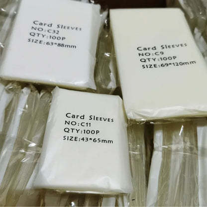 100pcs/set Various Sizes Transparent Card Sleeves Magic Card Game Tarot  Poker Cards Protector Card Sleeves