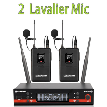 SENNESAI Ew100g3 Professional Dual Wireless Microphone Stage Performance 2 Channels 600-699MHz UHF Karaoke Metal Handheld