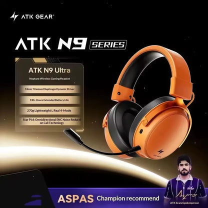 ATK N9 Ultra eSports Gaming Wireless Headset with Mic for PS5 PS4 PC Microphone Virtual 7.1 Surround Noise Reduction Headset