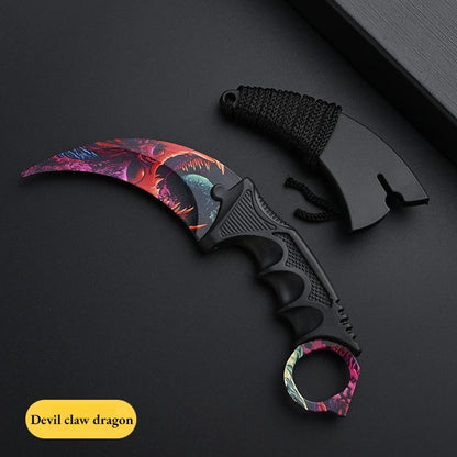 24styles Skin Karambit Precision Die Casting Stainless Steel Model Safety Outdoor Coaplay Claw Knives Collectible Game Toys Boys