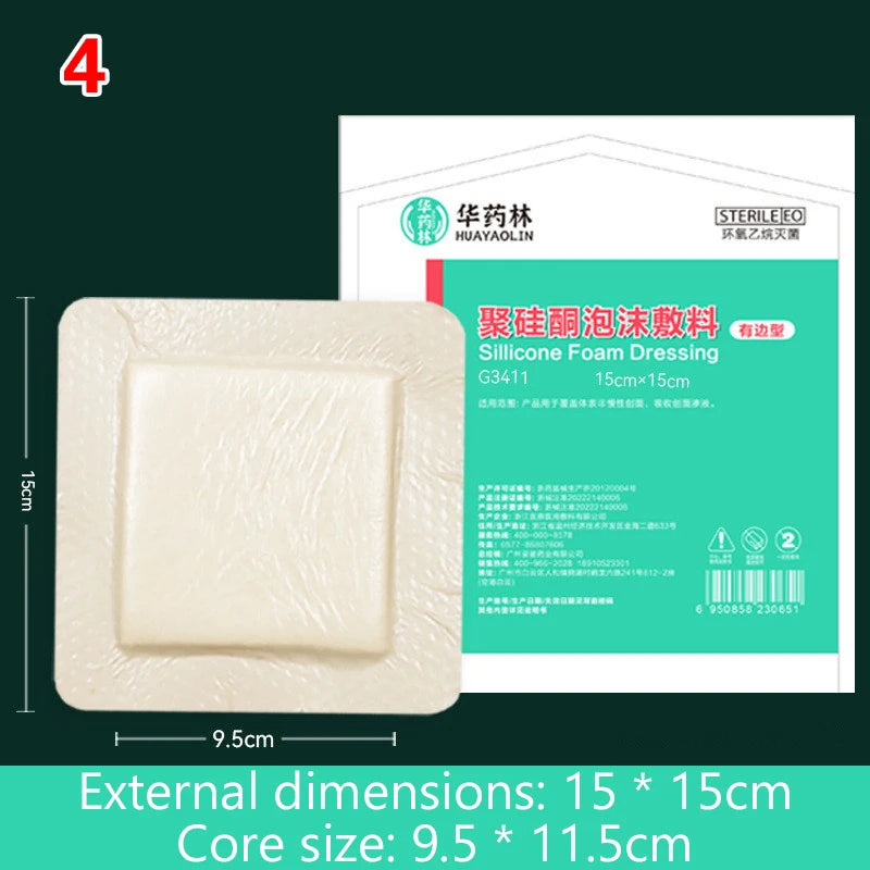 High Absorption Soft Polysiloxane Gel Polyurethane Foam Dressing Postoperative Wound Patch Cesarean Section Patch Pressure Sore