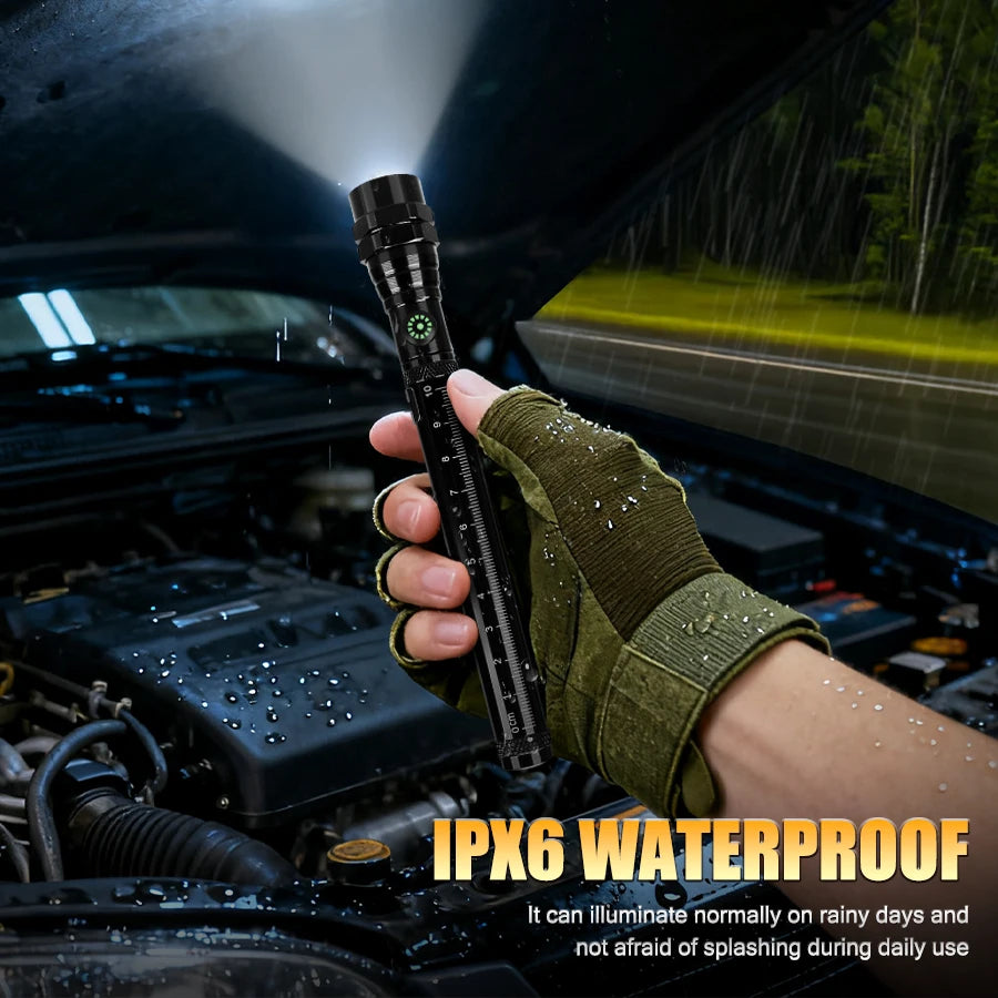 Rechargeable LED Flashlight,3LED Magnetic Work Light,360° Bendable Waterproof Lantern for Car Repair,Hunting,Camping,Emergency