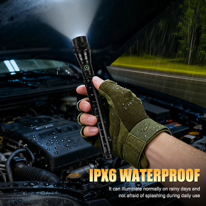 Rechargeable LED Flashlight,3LED Magnetic Work Light,360° Bendable Waterproof Lantern for Car Repair,Hunting,Camping,Emergency