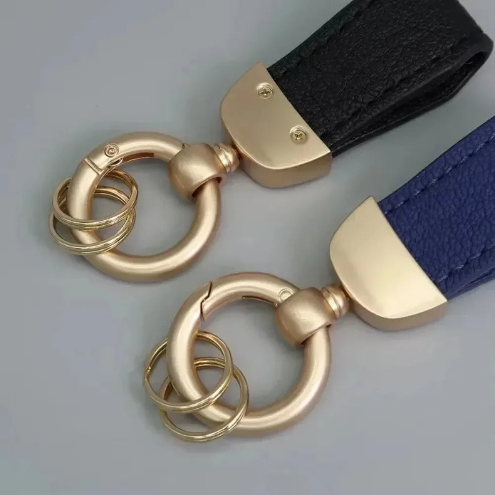 Short Lovely Leather Keychain Vintage Personalized Keyring Custom Logo Name Car Key Holder Chain Laser Engrave Women Charm Gift