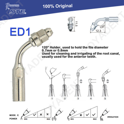 Woodpecker DTE Dental Endo Tips Ultrasonic Scaler Tips Scaling Tips ED-Series Fit NSK SATELEC Scaler Handpiece Dentistry Product