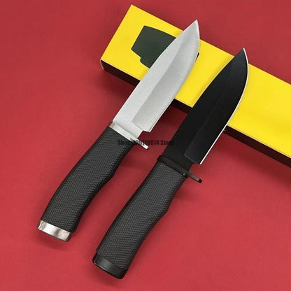 Outdoor Straight Knife, Non-slip Handle, Nylon Sleeve, Utility Knife, EDC Knife, High Hardness Fixed Blade Knife for Rescue