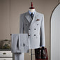 High-quality Groom Wedding Suit, Fashionable and Stylish Dress, Men's Business Double-Breasted Suit Set, Men's Three-Piece Set