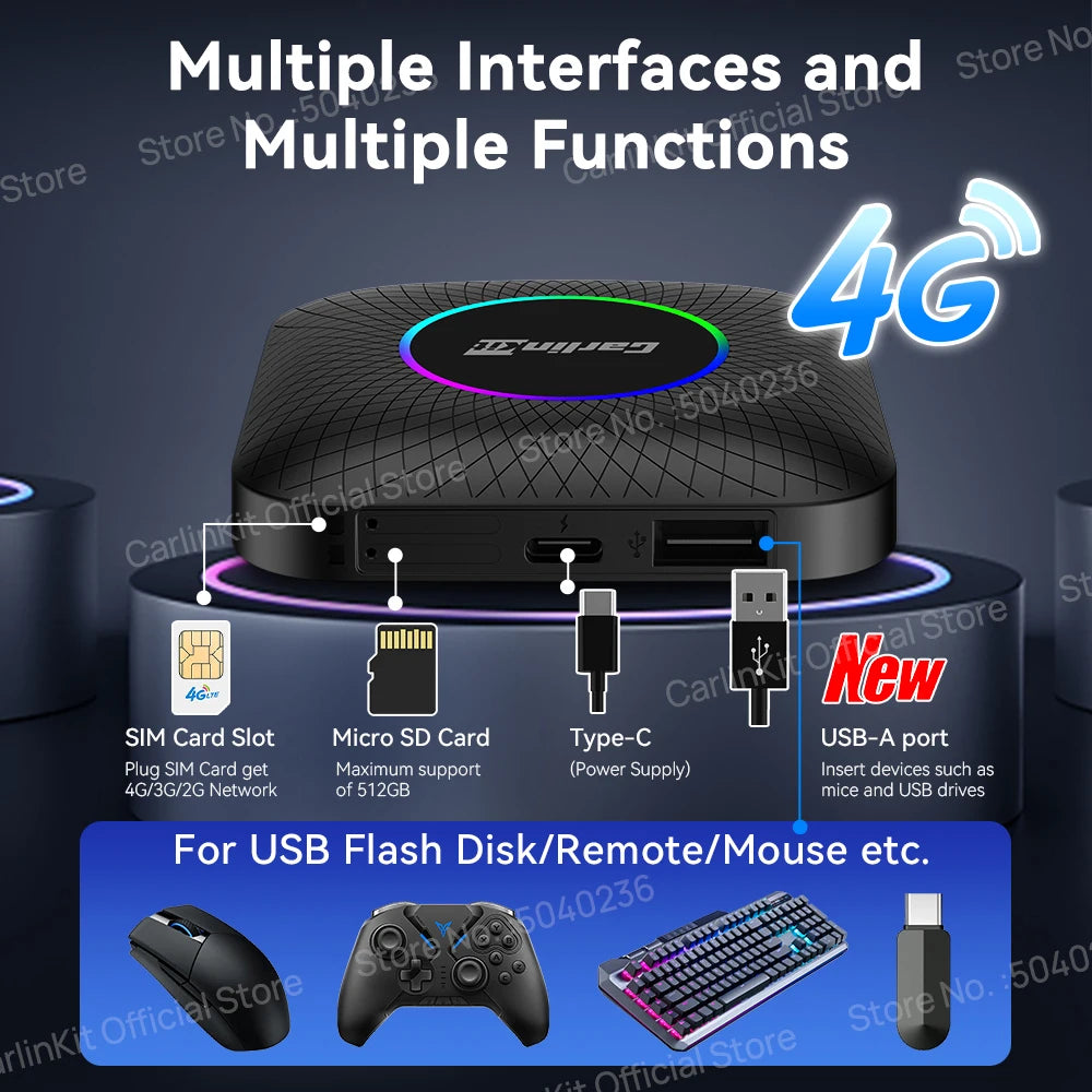 CarlinKit CarPlay Ai Box Android 13 SM6225 8 Cores 64GB 128GB Car Smart Streaming Box Wireless CarPlay Android Auto For Netflix