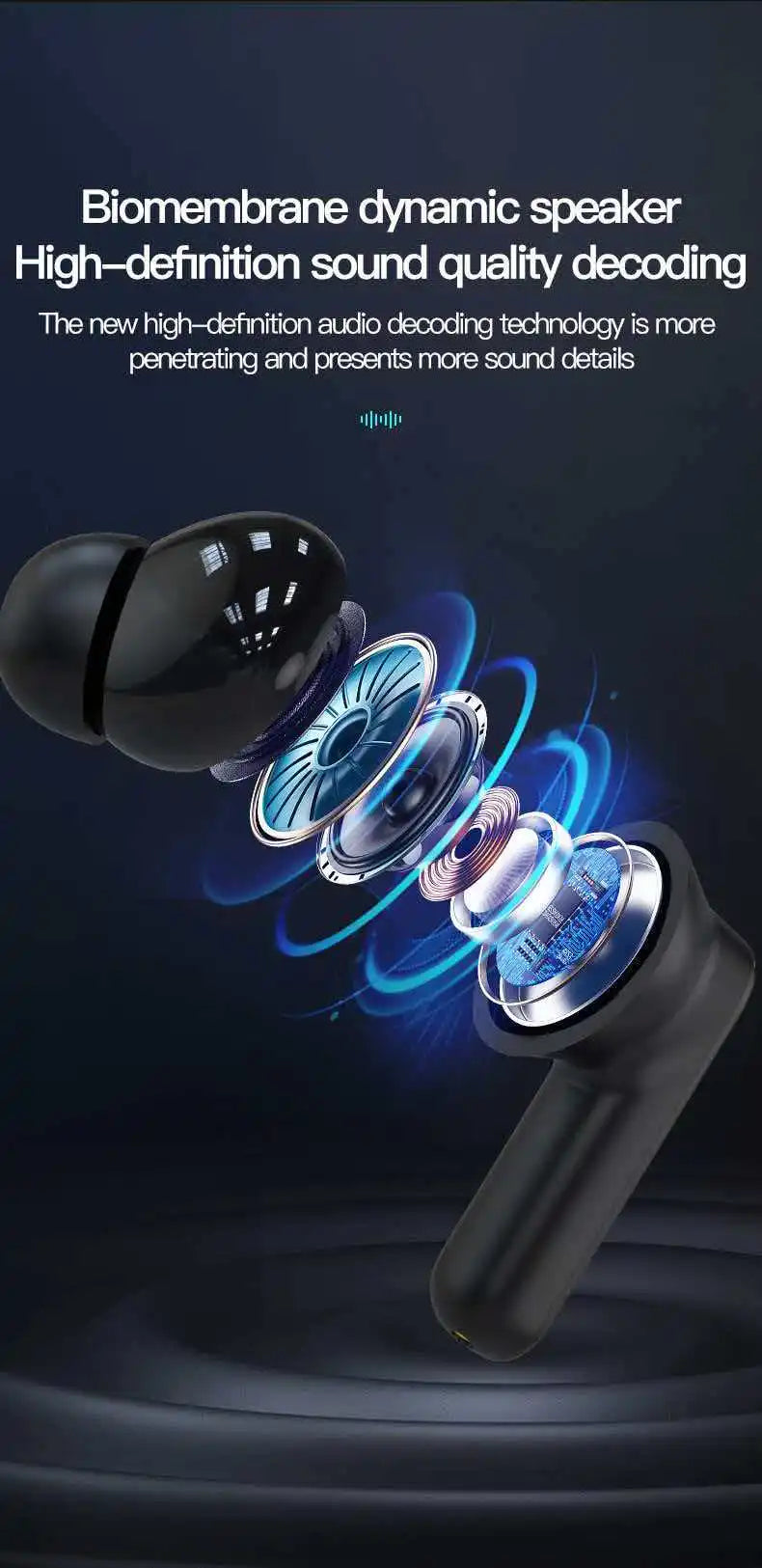 Smart AI Translation Bluetooth Earphones With LCD Display Noise Reduce New Wireless Digital Long Battery Life Display Headphone
