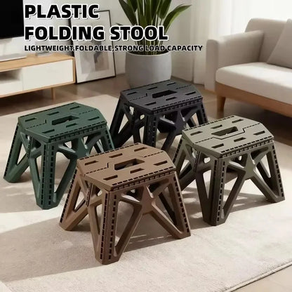 1Pc Portable Folding Camping Stool, Lightweight Foldable Seat for Hiking Beach Fishing Outdoor Use