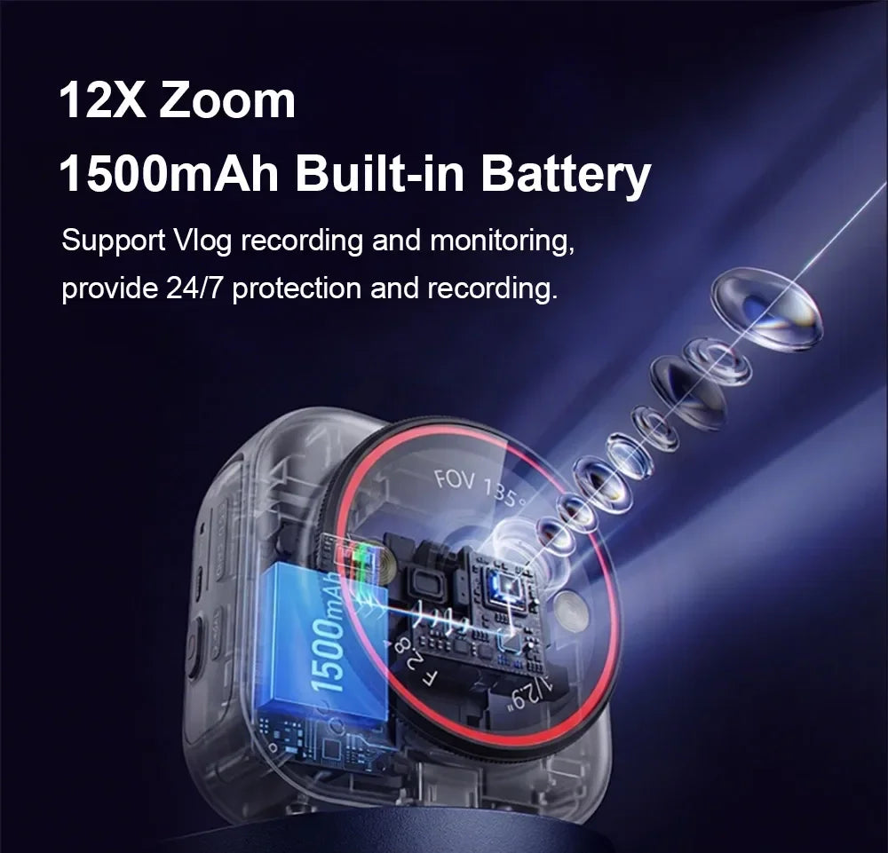 LS VISION 4G Pocket AOV Mini Camera 5MP Outdoor 24/7 Video Record Battery Security Camera Portable Action Vlog Sports Travel Cam