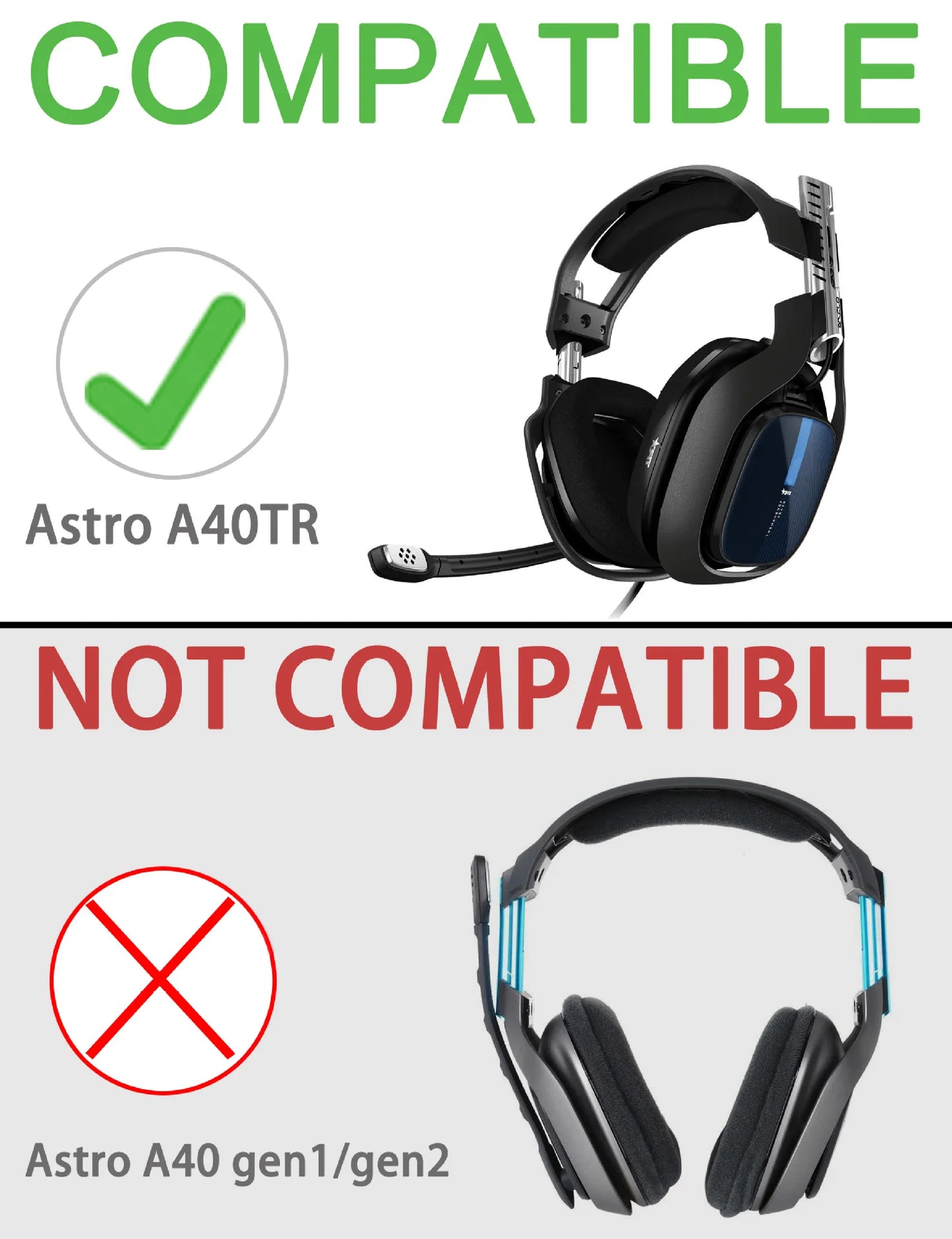 Replacement Ear Pads Earpad Cushions For Astro A40TR A40 TR Gaming Headset (Not Compatible with A50 GEN4,GEN3,GEN2,GEN1)