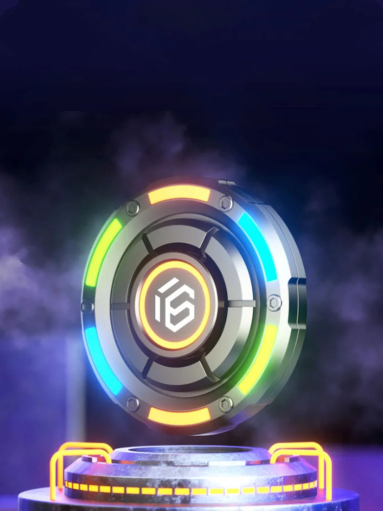 Metal EDC fidget spinner rotatable with luminous effect mechanical card-pushing function It's a stress-relieving toy Gifts  boys