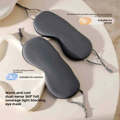 Double-sided Cool and Warm Dual-use Breathable Ice Silk Summer Eye Mask Blocks Light Without Pressing The Eyes Protects Sleep
