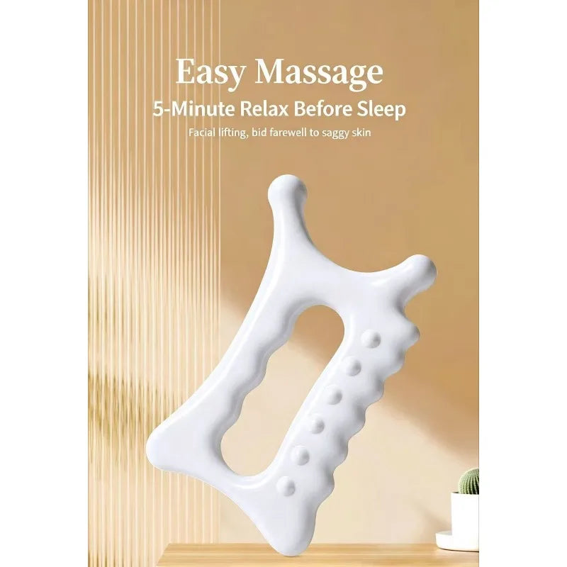 1PC Facial Tendon Massage Stick & Board, Imitation Ceramic Gua Sha, Home Healthcare Tool, Full Body Meridian Brush