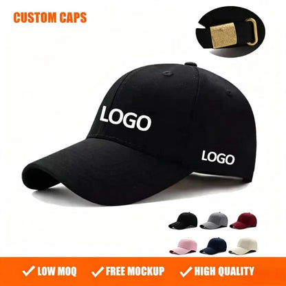 Customized Printed Logo DIY Embroidery Baseball Cap Unisex Adjustable Men Women Sport Trucker Hat Solid Color Personalized Caps