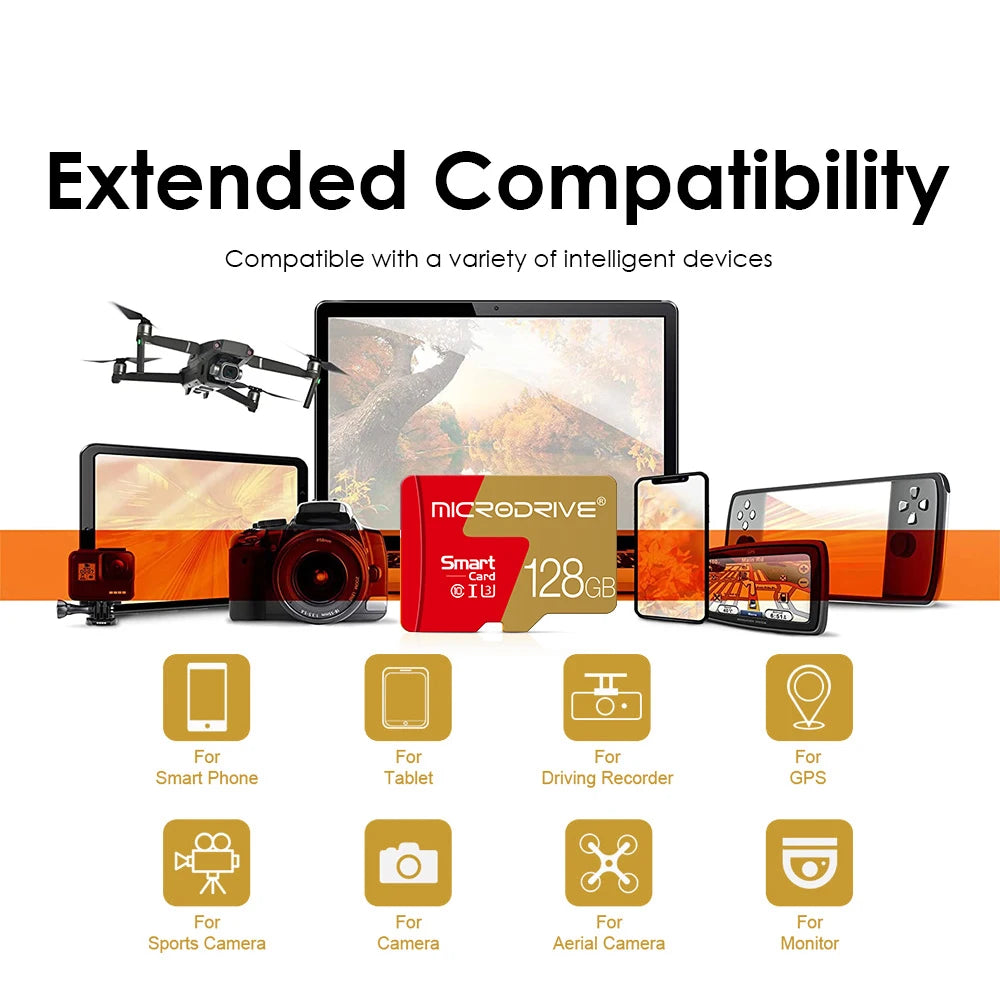 Micro TF/SD Card 1GB 2GB 4GB 8GB 16GB 32GB 64GB 128GB Class 10 Flash Memory Minisd Card 16 32 64 128gb for Smartphone Adapter